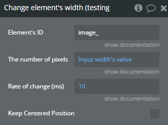 Workflow action → Change element’s width.