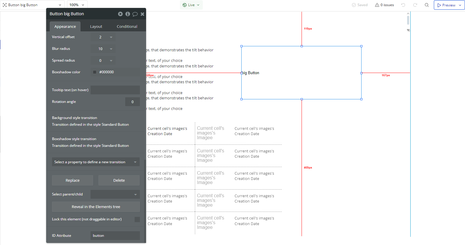 Element → Button.