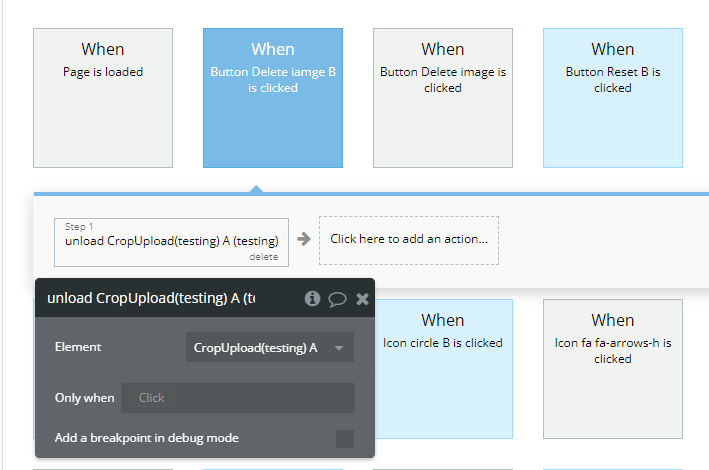 Action → Unload A CropUpload.