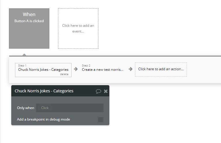 Workflow action → Chuck Norris Jokes - Categories.