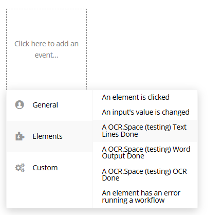 Workflow event → Elements.