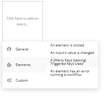 Workflow event → A JWerty Keys Triggered Keys Used.