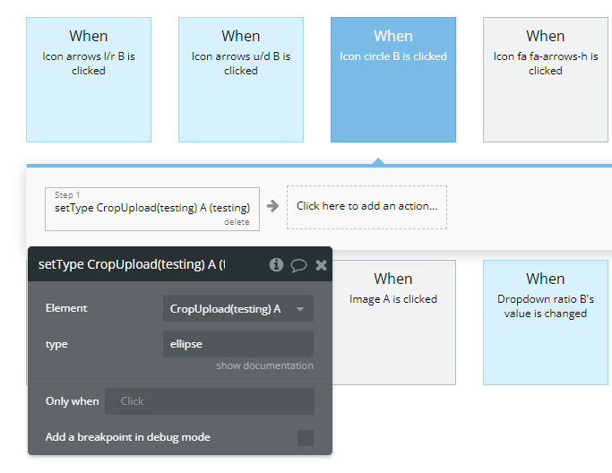 Action → SetType A CropUpload