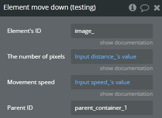 Workflow action → Element move down.