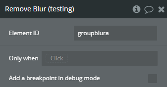 Workflow action → Remove Blur.