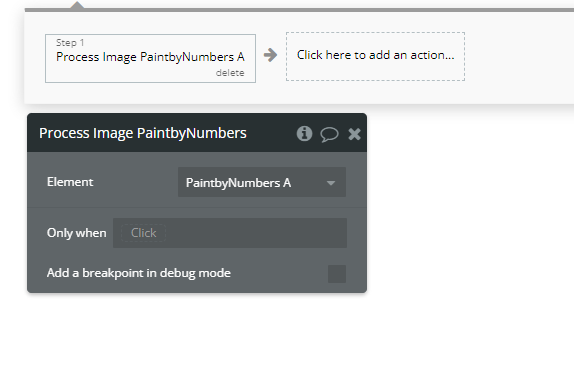 Workflow action → Process Image A Paint By Numbers.