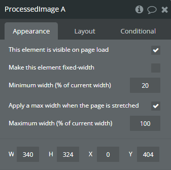 Element properties - Processed image.