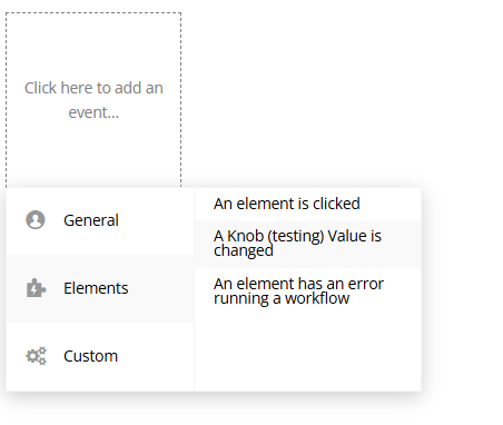 Workflow event → A Knob Value Is Changed.