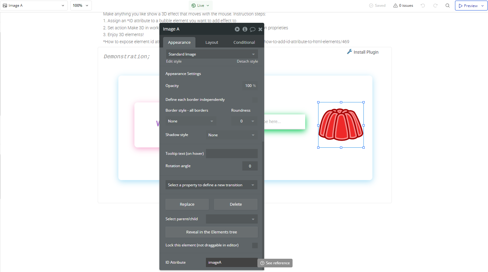 Element → example image.