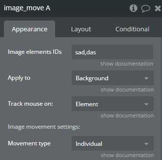 Element properties → image_move.