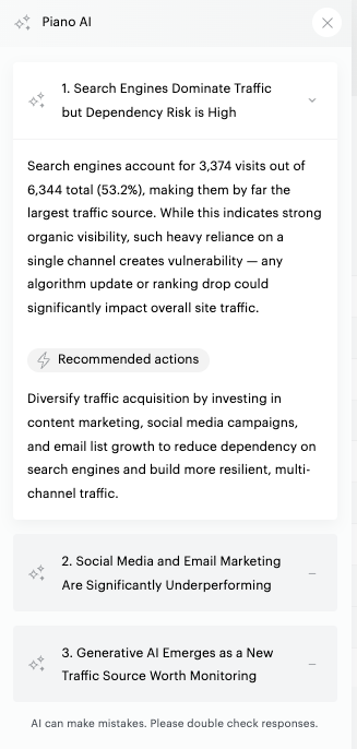In picture: an example of Reveal’s analysis and recommandations
