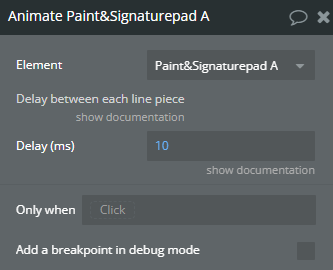 Workflow action → Animate.