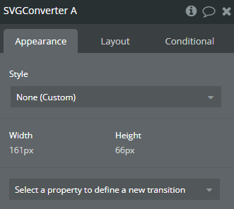 Element properties → SVG Converter.