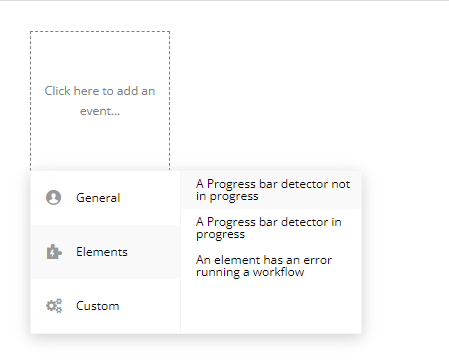 Workflow event → A Progress Bar Detector Not In Progress.