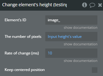 Workflow action → Change element’s height.