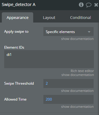 Element properties → Swipe_detector.