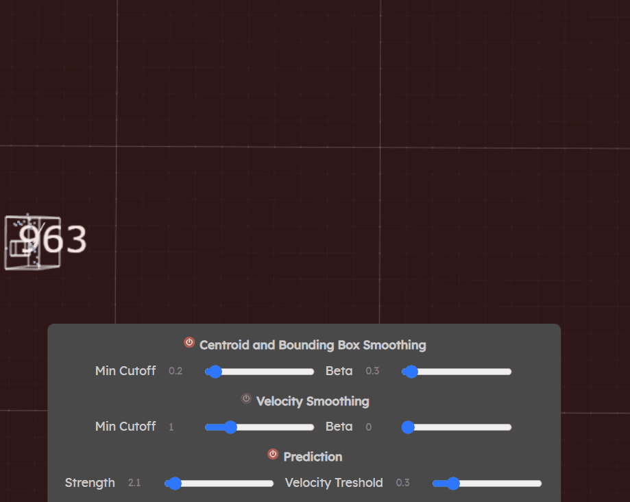 The box is trailing behind the points: Prediction strength too low