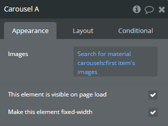 Element properties → Carousel.