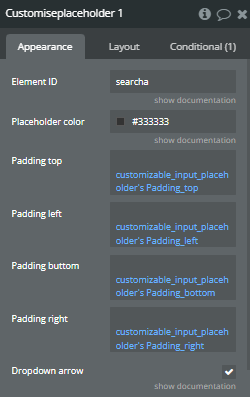 Element properties.