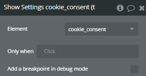 Workflow → Show Settings.