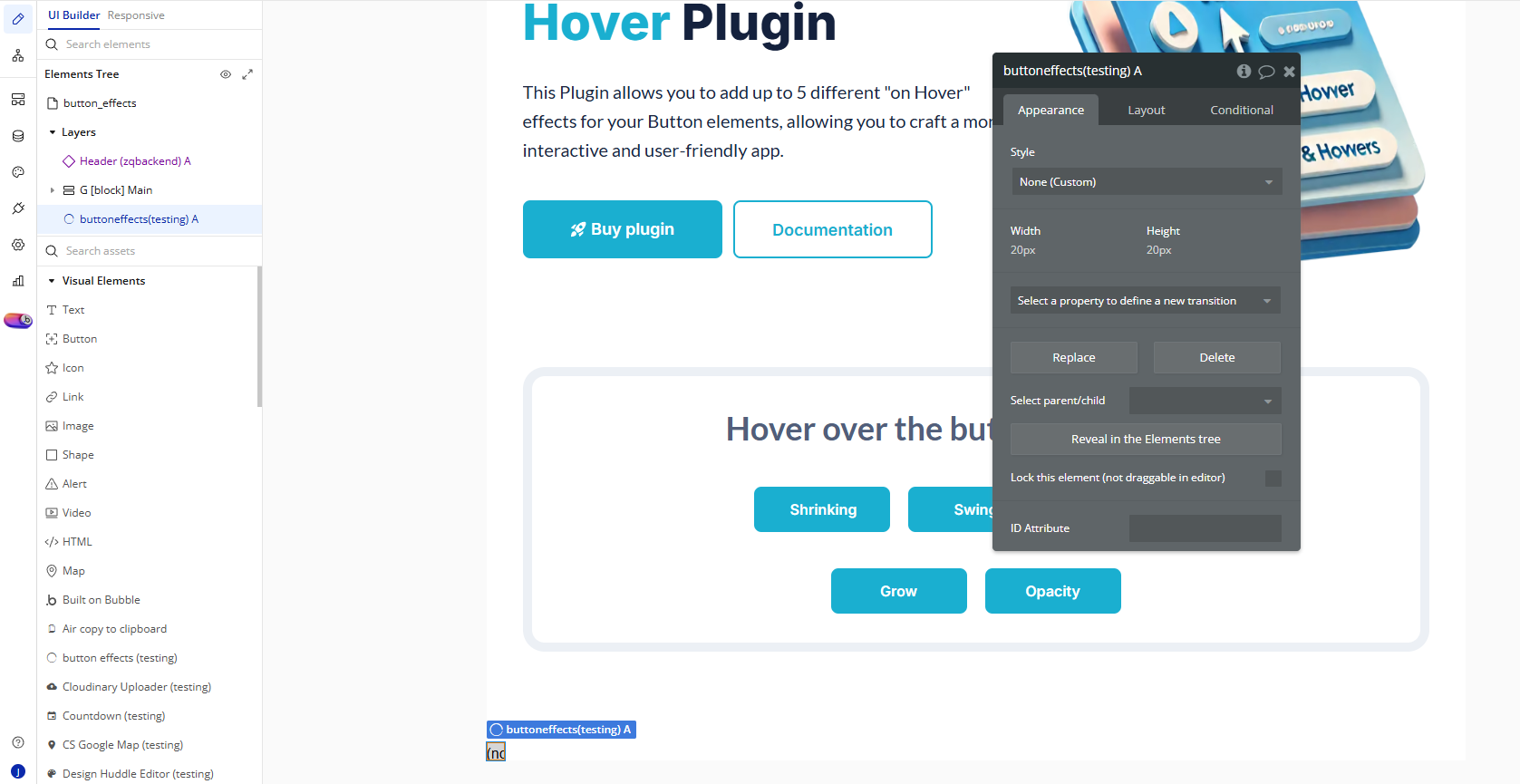 Element → Button Effects
