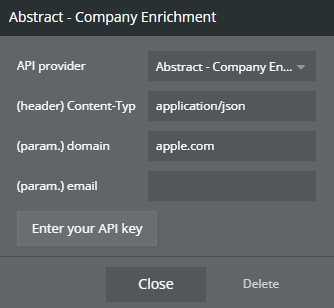 Plugin data → Company Enrichment.