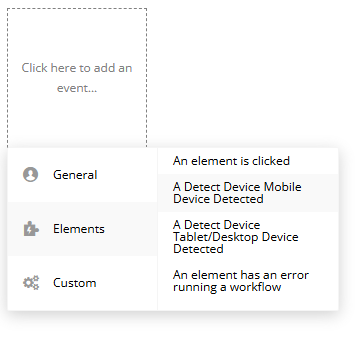 Workflow event → Mobile Device Detected