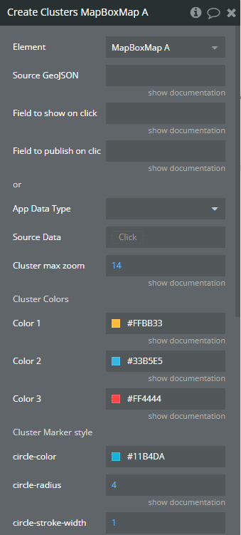 Workflow action → Create Clusters.