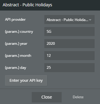 Plugin data → Public Holidays.