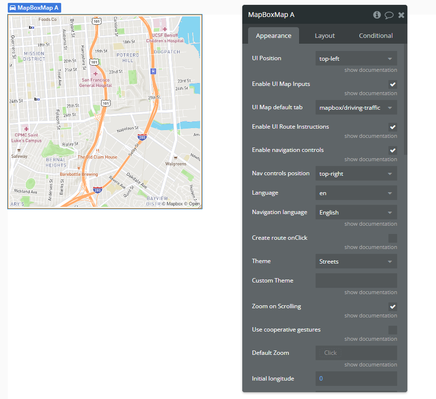 Element → MapBox.