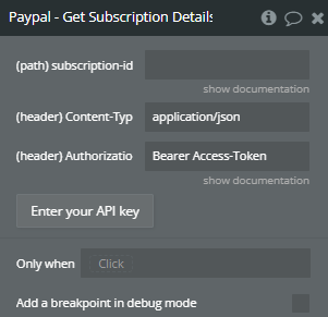 Plugin action call → Get Subscription Details.