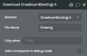 Workflow action → Download.
