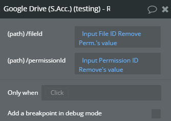 Plugin action → Remove Permission Using ID.