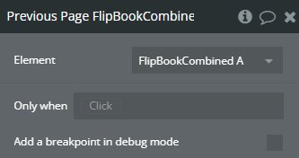 Workflow action → Previous Page.