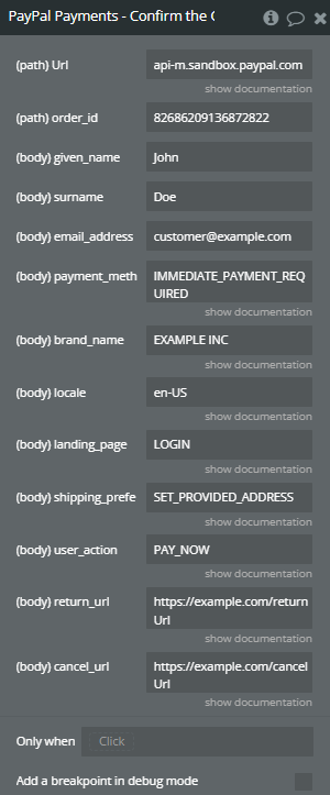 Plugin Action → Confirm the Order Paypal.