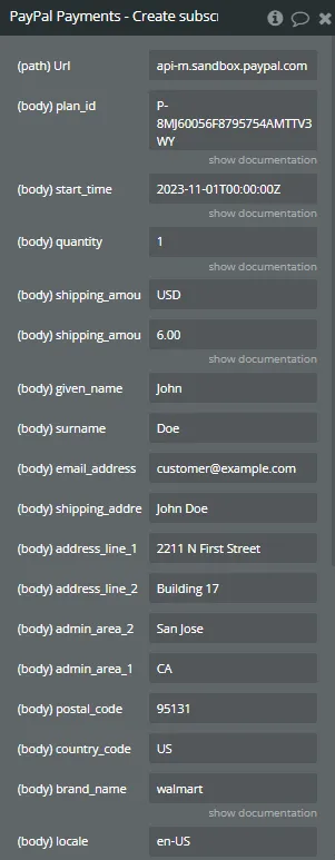 Plugin Action → Create subscription.