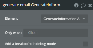 Workflow action → Generate email.