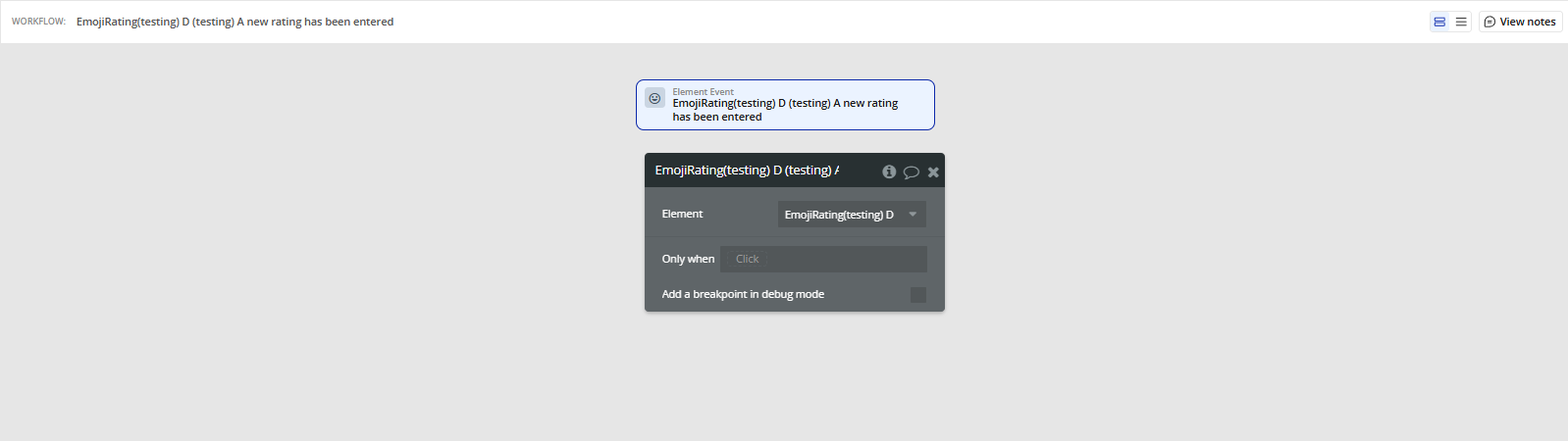 Workflow event → Emoji Rating.
