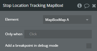 Workflow action → Stop Location Tracking.