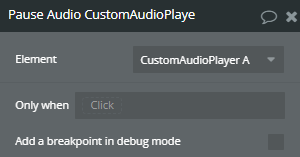 Workflow action → Pause Audio.