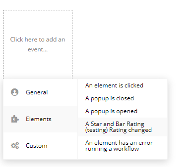 Workflow event → A Star and Bar Rating.