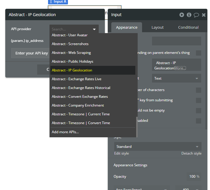 Element → Input → Data calls.