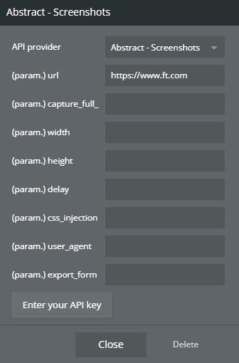 Plugin data → Screenshots.