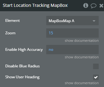 Workflow action → Start Location Tracking.