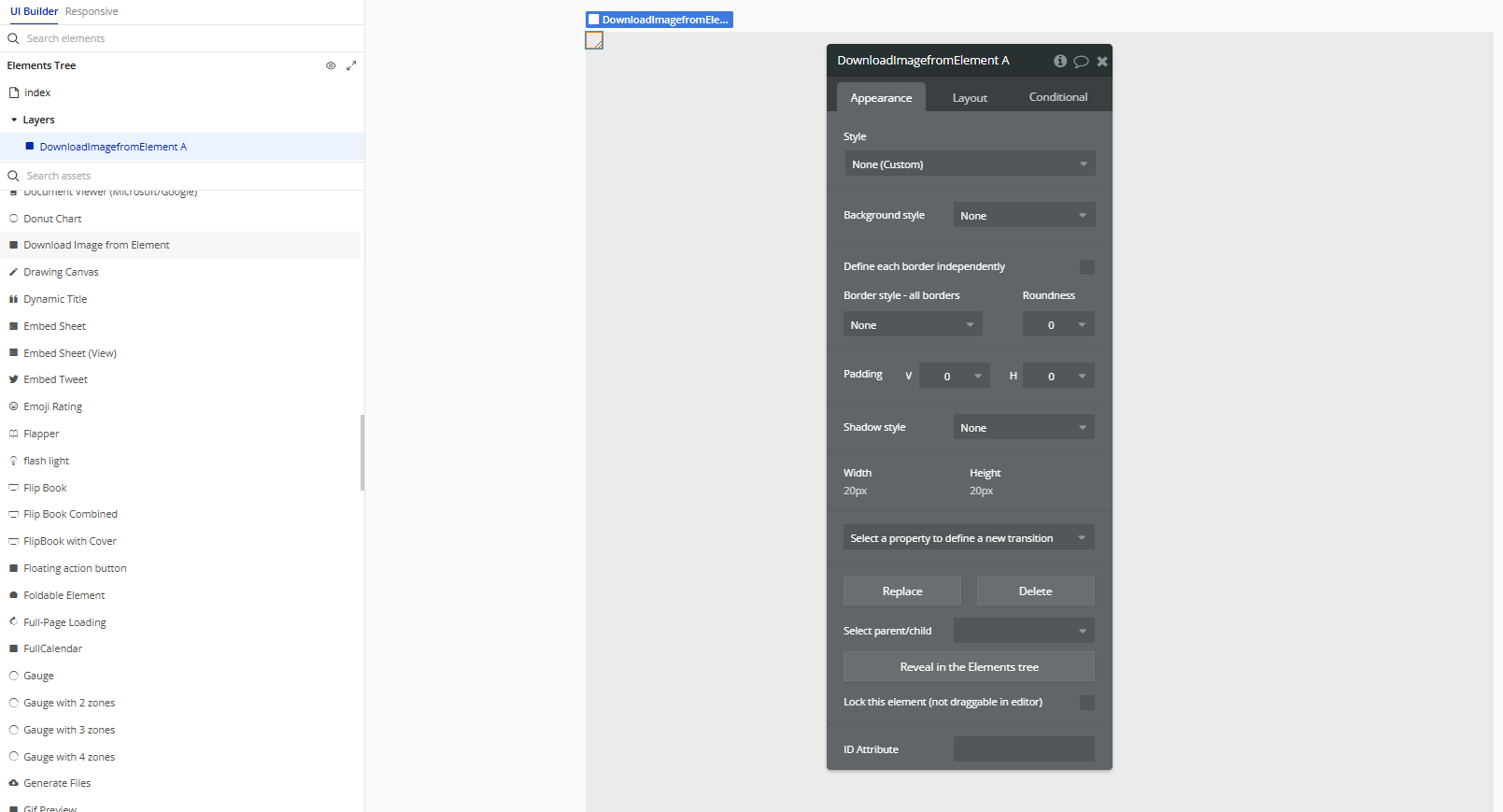 Element → Download Image From Element.