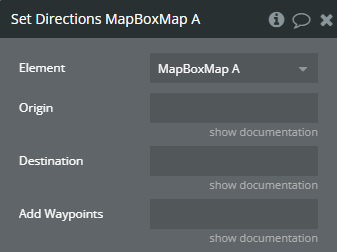 Workflow action → Set Directions.