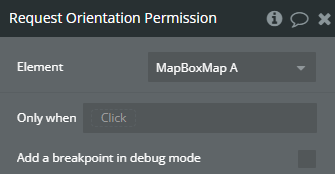 Workflow action → Request Orientation Permission.
