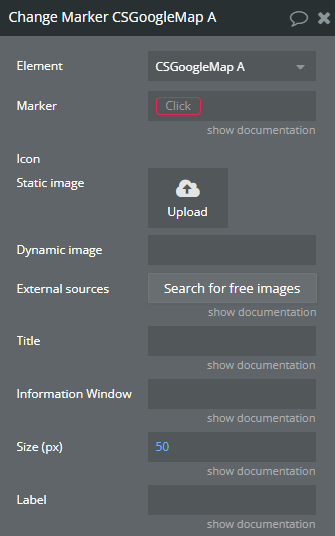 Workflow action → Change a marker.