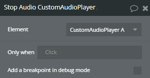 Workflow action → Stop Audio.