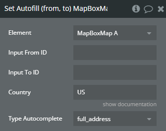 Workflow action → Set Autofill (From, To).